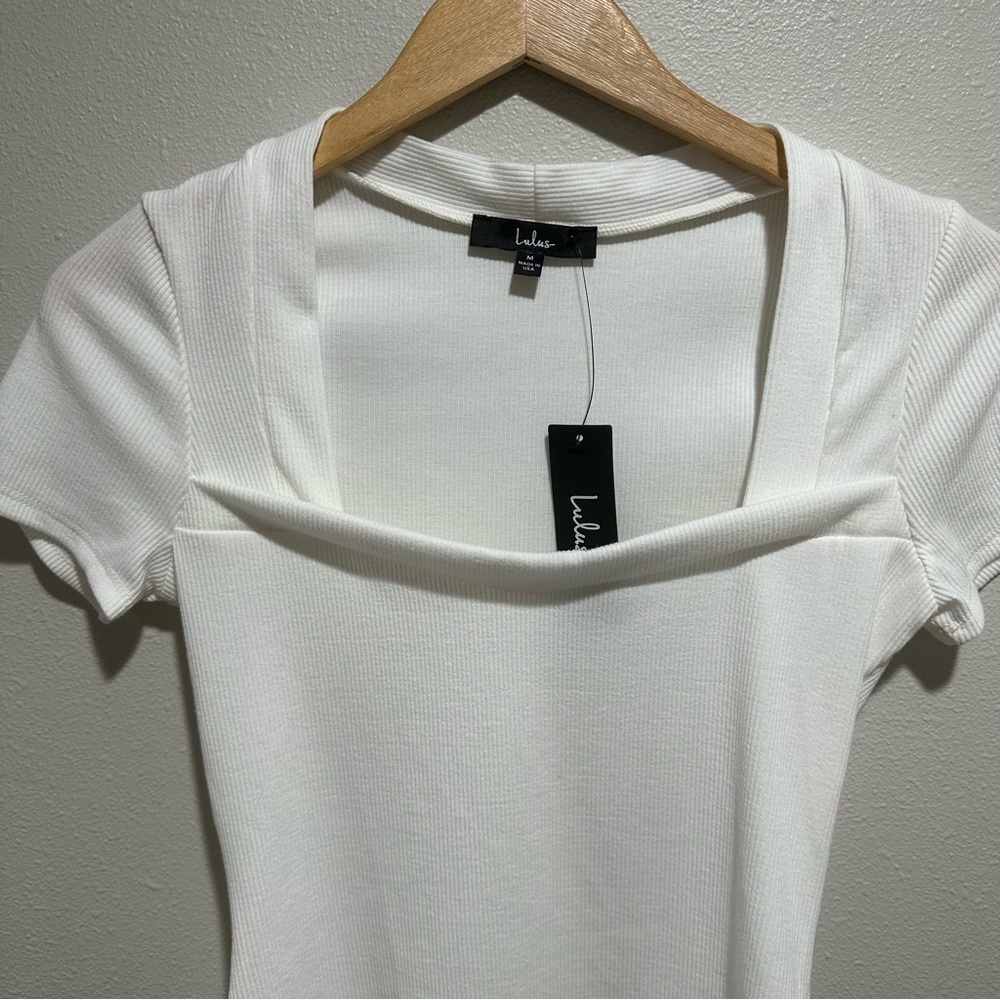 **NWT** Lulu’s Ribbed Square Neck Top - Picture 9 of 9